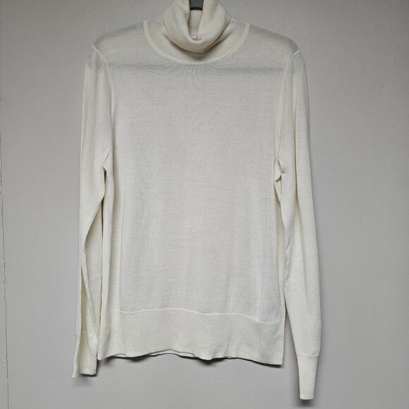 J.Crew Sweaters - J Crew Merino Wool Lightweight Turtleneck Sweater Off White Layering Size XL
